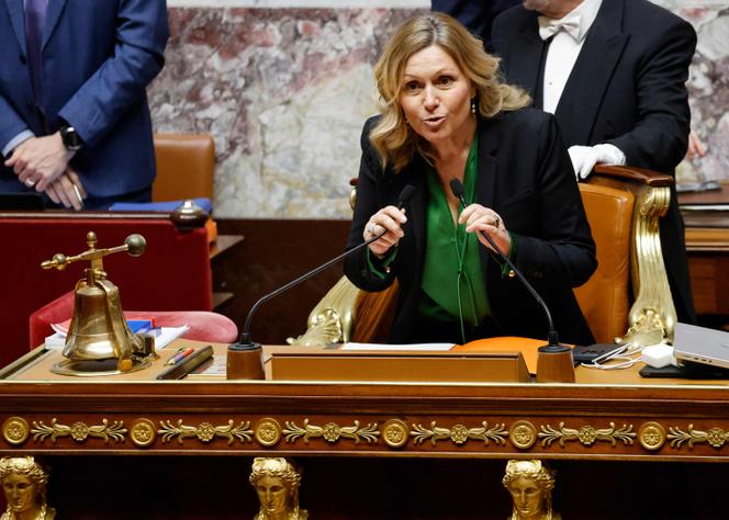 La présidente de l’Assemblée nationale, Yaël Braun-Pivet, au Palais-Bourbon, à Paris, le 20 janvier 2025.