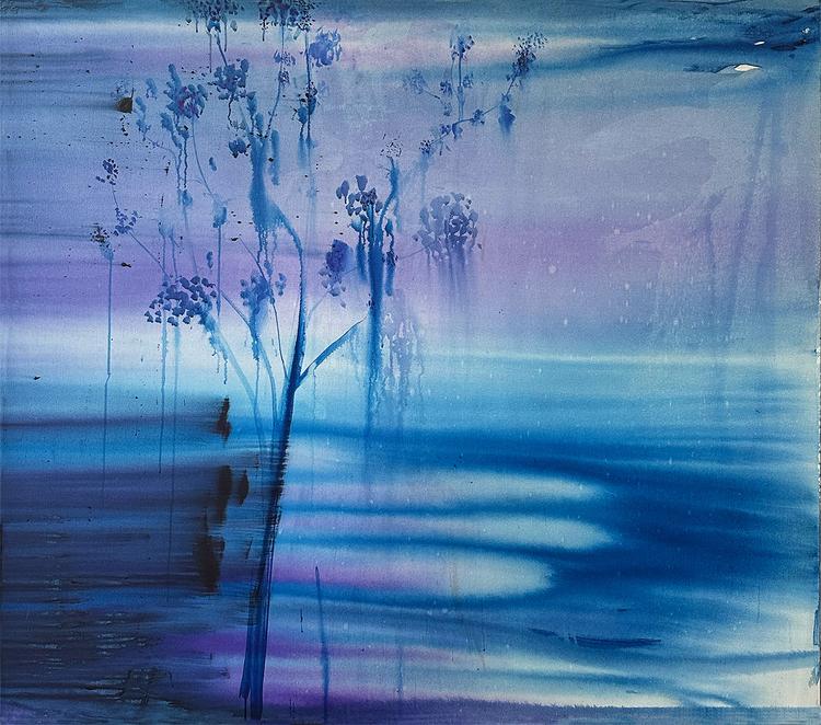 « Morning Blur », d’Omar Mahfoudi (acrylique liquide sur toile, 144 cm x 163 cm, 2024).