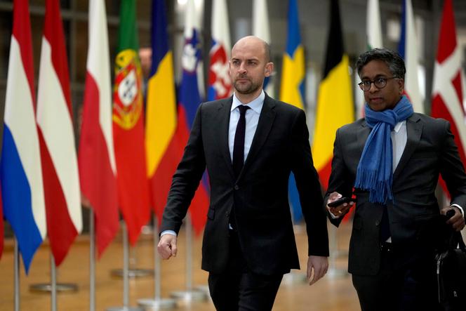 O Ministro das Relações Exteriores, Jean-Noel Barrot, em Bruxelas, em 27 de janeiro.