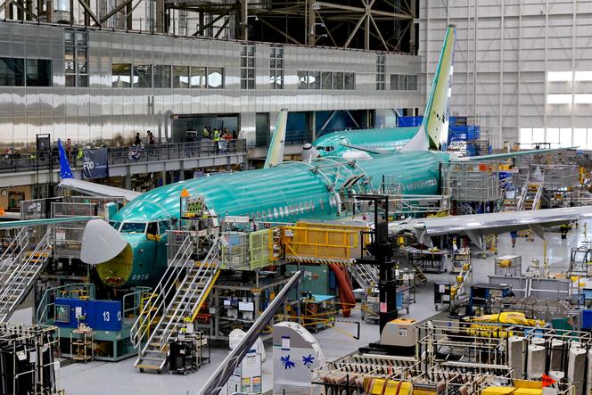 Boeing 737 Max Aircraft montado na fábrica da empresa, Renton (Washington), 25 de junho de 2024.