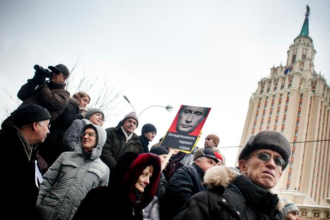 Lors de la manifestation du 24 décembre 2011, à Moscou, contestant le résultat des élections législatives et Vladimir Poutine.