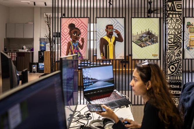 Dans les bureaux du studio nigérian de jeu vidéo Maliyo Games, à Lagos, le 20 janvier 2025.