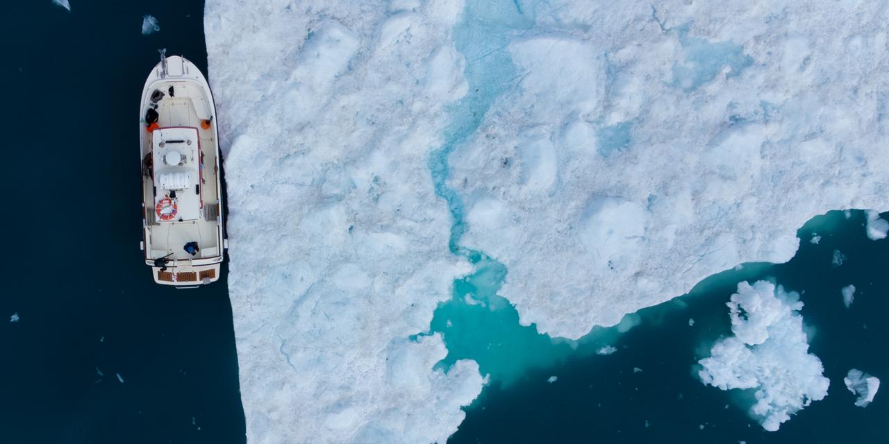 Fjord de glace de Qooqqut au sud ouest du Groenland.