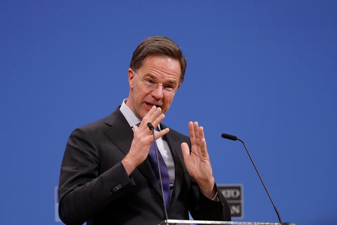 Le secrétaire général de l’OTAN, Mark Rutte, lors d’une conférence de presse au siège de l’OTAN à Bruxelles, le lundi 3 février 2025. 