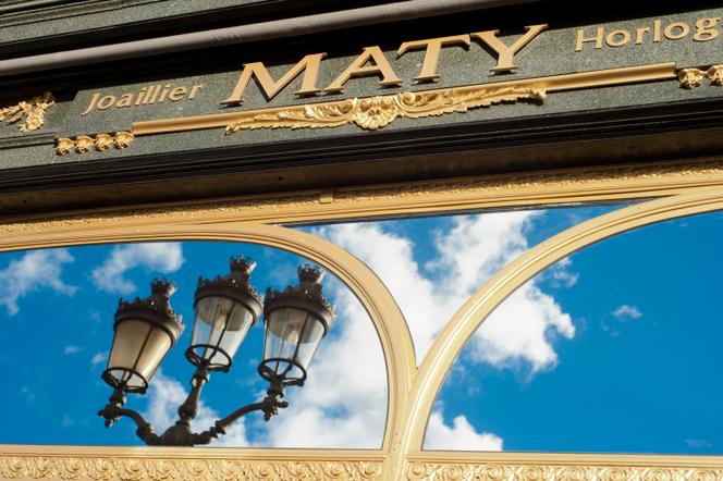 La devanture de la bijouterie Maty de la place de l’Opéra, à Paris. 
