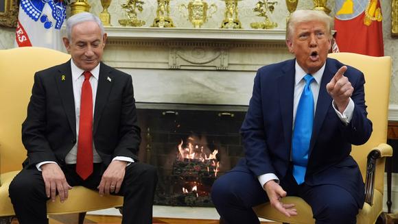 Le premier ministre israélien, Benyamin Nétanyahou, et Donald Trump, à la Maison Blanche, à Washington, le 4 février 2025.