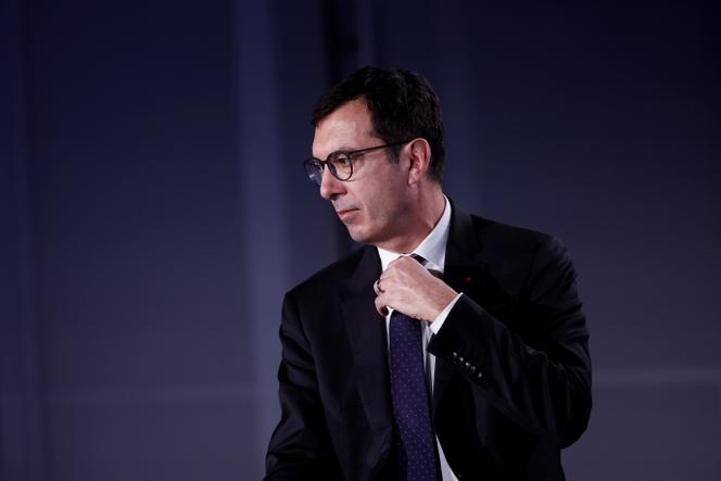 Jean-Pierre Farandou, président-directeur général de la SNCF, au Sommet ferroviaire européen, à Saint-Denis (Seine-Saint-Denis), le 21&nbsp;février&nbsp;2022.