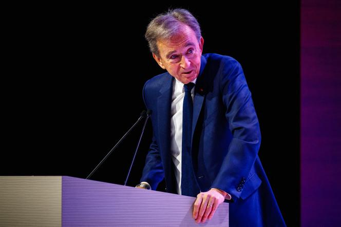 Bernard Arnault, PDG du groupe LVMH, à Paris, le 28 janvier 2025.