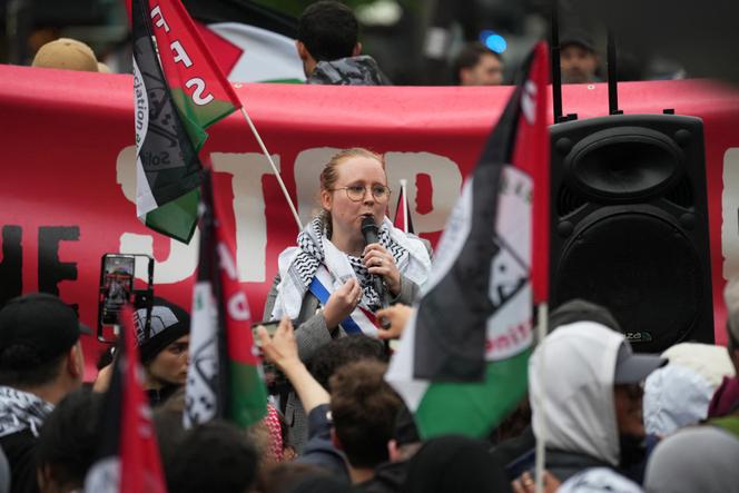 La députée (La France insoumise) de Seine-et-Marne Ersilia Soudais, lors d’une manifestation propalestinienne, à Paris, le 29 mai 2024.