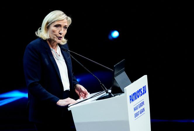 La députée (RN) du Pas-de-Calais, Marine Le Pen, le 8 février 2025, à Madrid.