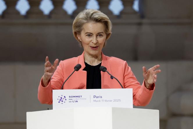 Ursula von der Leyen lors du sommet sur l’intelligence artificielle, à Paris, le 11 février 2025.