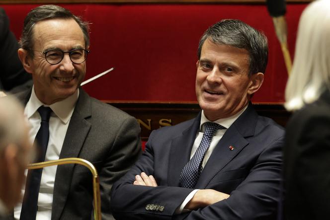 The Minister of the Interior, Bruno Retailleau, and the Overseas Minister Manuel Valls, in the National Assembly, in Paris, on February 11, 2025.