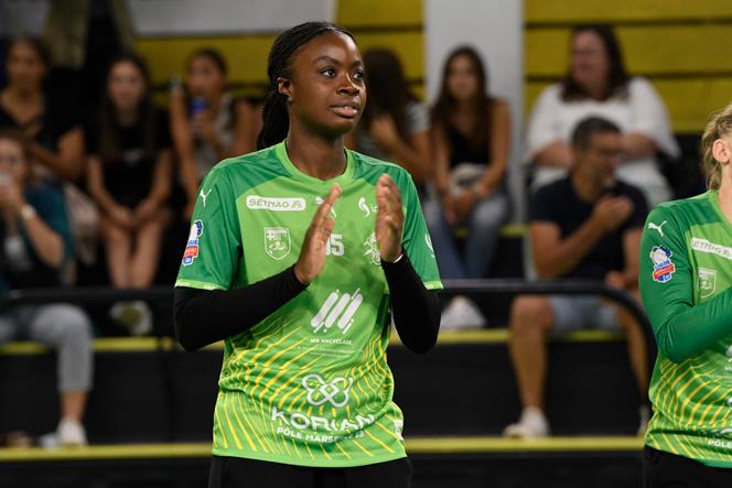 Le gardien de but de Plan-de-Cuques, Jemima Kabeya, en 2023.