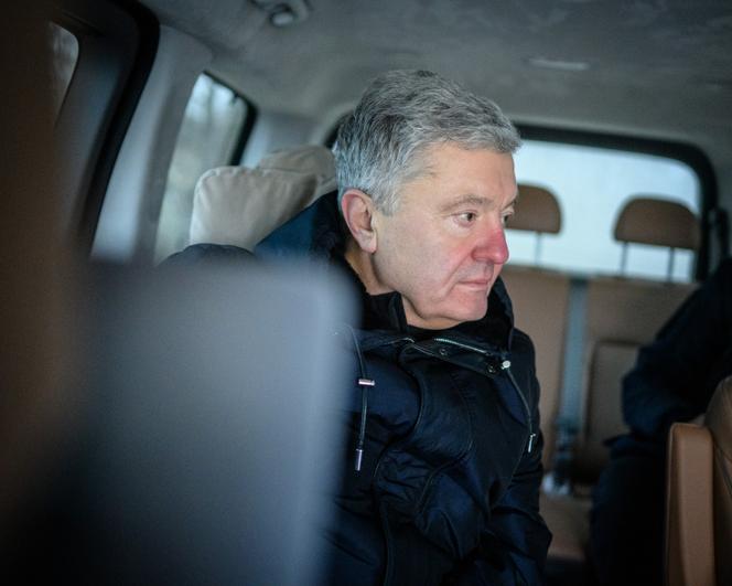 Petro Porochenko, ancien président de l’Ukraine, à Izioum (Ukraine), le 13 janvier 2025. 
