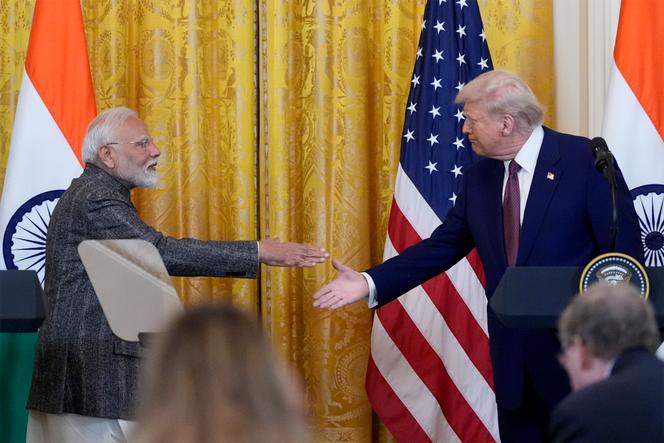 Le président américain, Donald Trump, et le premier ministre indien, Narendra Modi, lors d’une conférence de presse à la Maison Blanche, le 13 février 2025, à Washington.