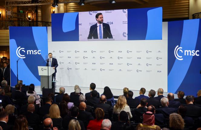 Le vice-président américain J. D. Vance, lors de la Conférence de Munich sur la sécurité, en Allemagne, le 14 février 2025.