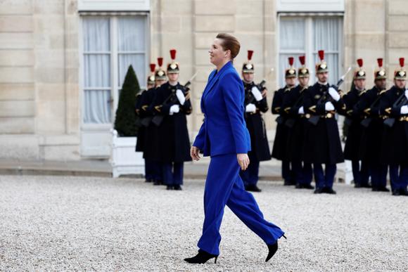La première ministre du Danemark, Mette Frederiksen, à l’Elysée, le 17 février 2025.