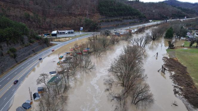 Inondations à Pikeville, dans le Kentucky, aux Etats-Unis, le 16 février 2025.