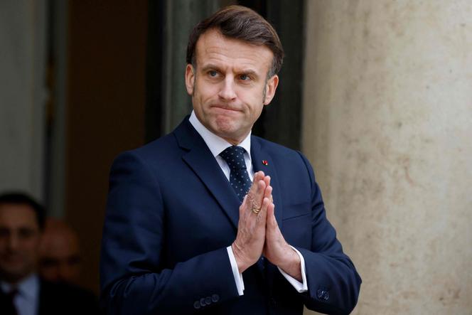 Le président Emmanuel Macron au palais de l’Elysée à Paris, le 19 février 2025.