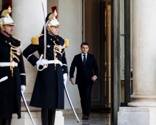 Le président Emmanuel Macron, à Paris, le lundi 17 février 2025.
