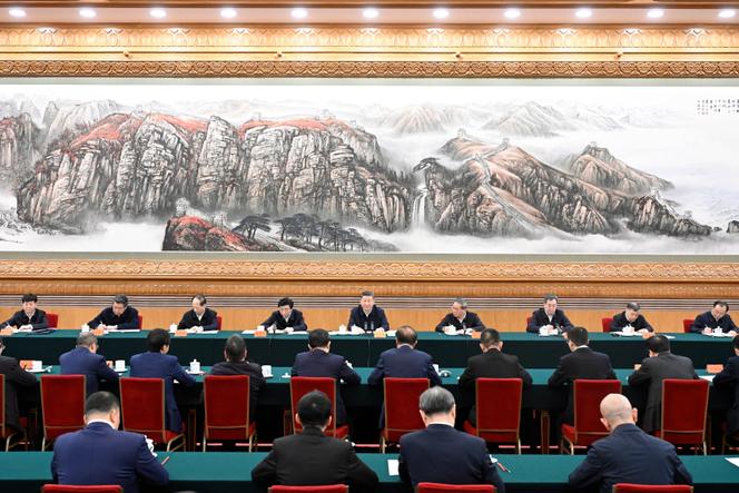 Chinese president Xi Jinping at a meeting on private enterprise in Beijing, Monday, February 17, 2025.
