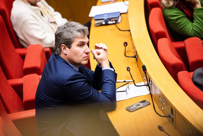 Le président du groupe LR au Sénat, Mathieu Darnaud au Sénat, à Paris, le 19 février 2025.