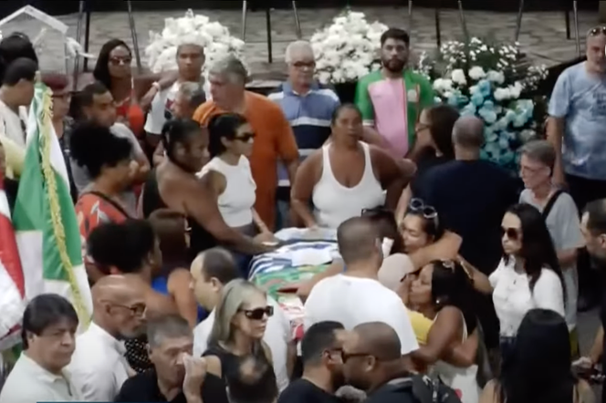 Les obsèques de José Caruzzo Escafura, à Rio de Janeiro, au brésil, fin janvier 2025.