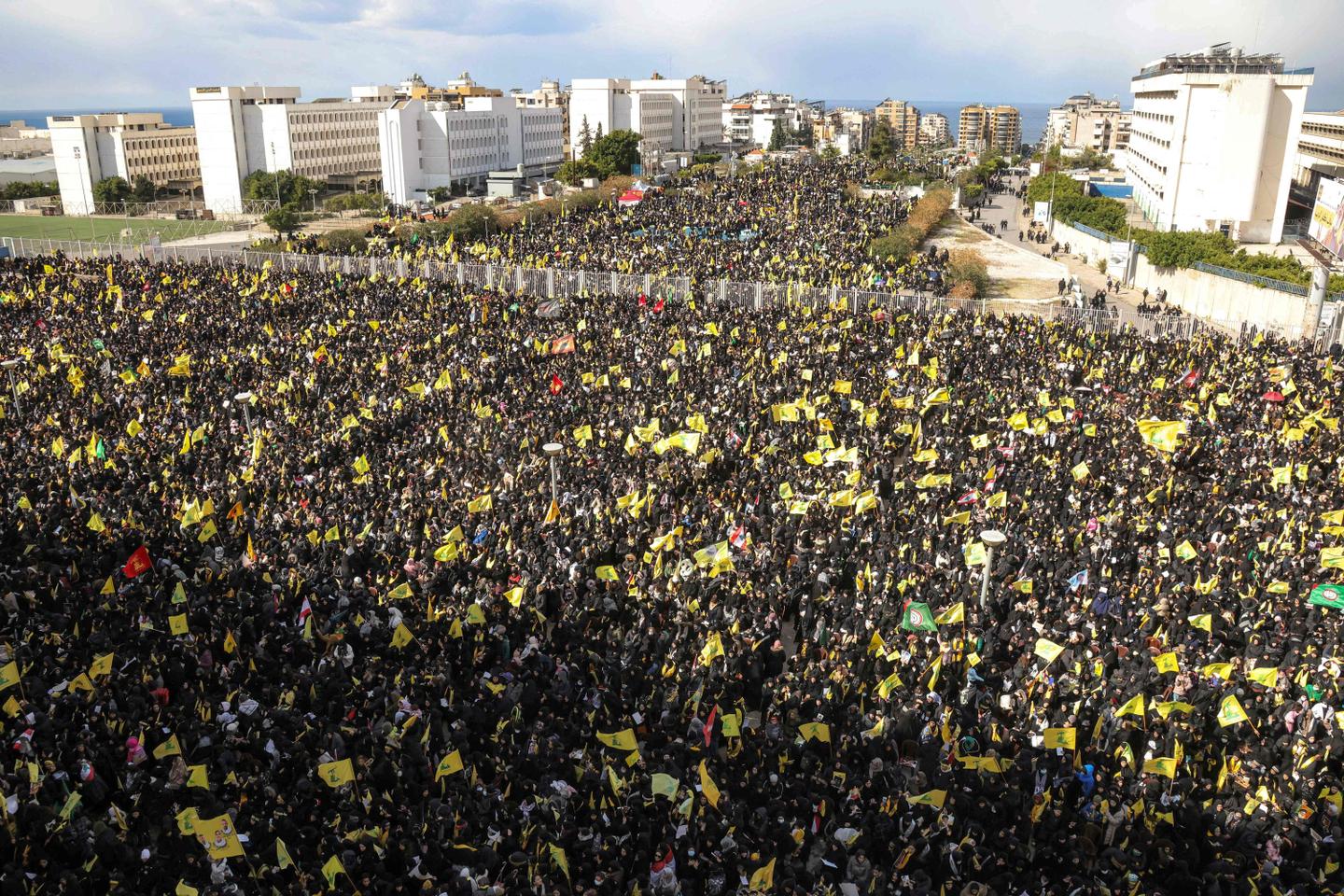 Hundreds of thousands attend funeral of former Hezbollah leader, five months after assassination