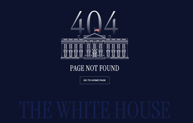 Un message d’erreur s’affiche là où était disponible la version en espagnol du site de la Maison Blanche, le 24 février 2025.