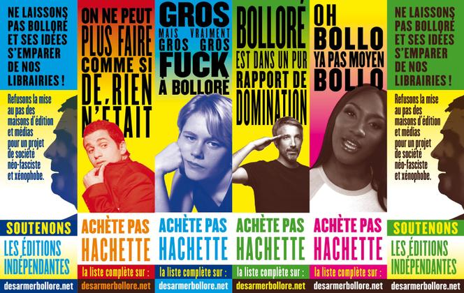 Les marque-pages créés par le collectif Désarmer Bolloré.