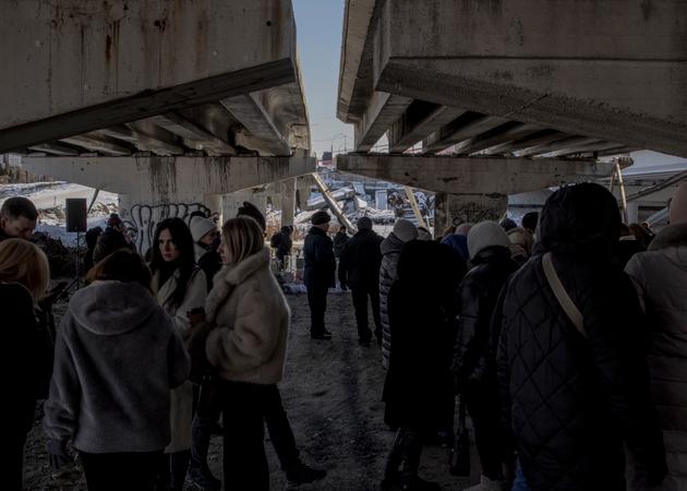 Commemorating the victims of the beginning of the Russian invasion, under the Irpine bridge, Kyiv region, February 24, 2025.