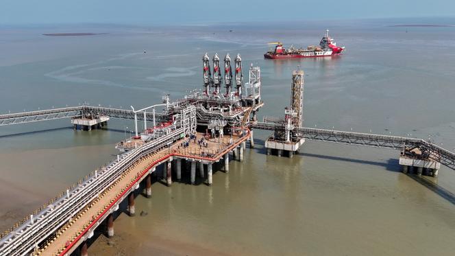 La jetée du Dhamra LNG Terminal Private Limited, près du port de Dhamra, en&nbsp;Inde, le&nbsp;16&nbsp;octobre&nbsp;2024.