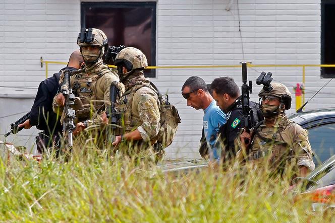 Arrestation d’un leader de l’organisation criminelle brésilienne PCC, Marcos Camacho, alias Marcola, à Brasilia, le 21 janvier 2020.