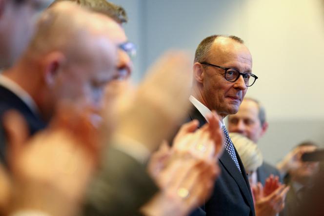 Friedrich Merz, le leader de l’Union chrétienne-démocrate (CDU), à Berlin, le 25 février 2025.