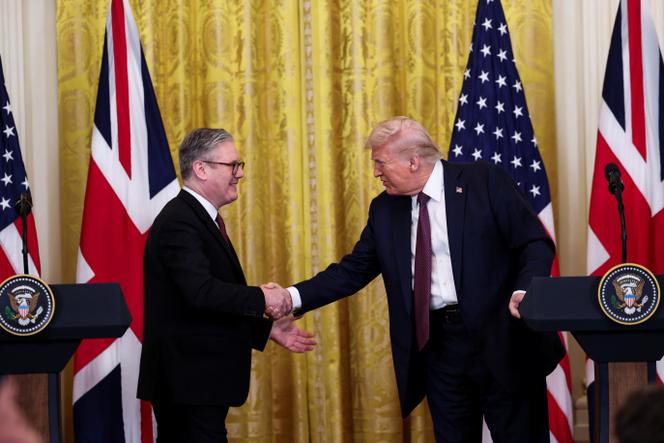 Le premier ministre britannique, Keir Starmer, et le président américain, Donald Trump, lors d’une conférence de presse à la Maison Blanche à Washington, aux Etats-Unis, le 27 février 2025.