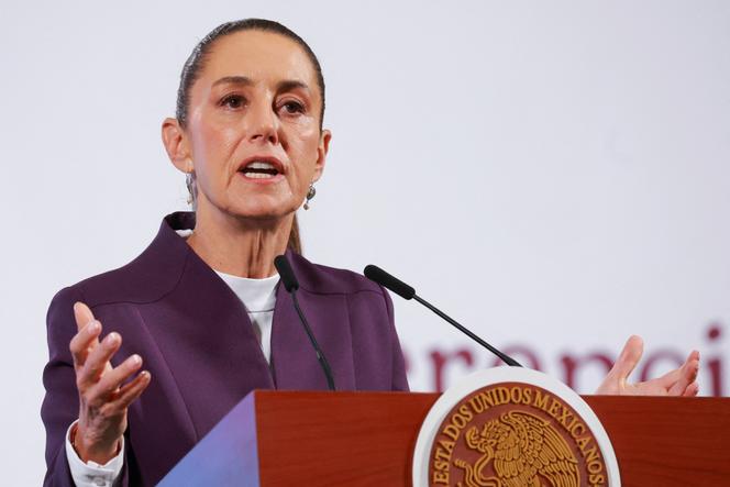 La présidente mexicaine, Claudia Sheinbaum, lors d’une conférence de presse, le 4 mars 2025.
