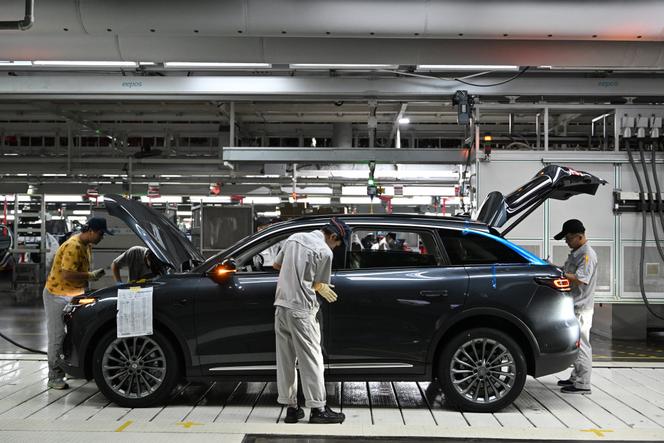 Production line of electric vehicles at the Leapmotor factory in Jinhua, in the province of Zhejiang, in China, September 18, 2024.
