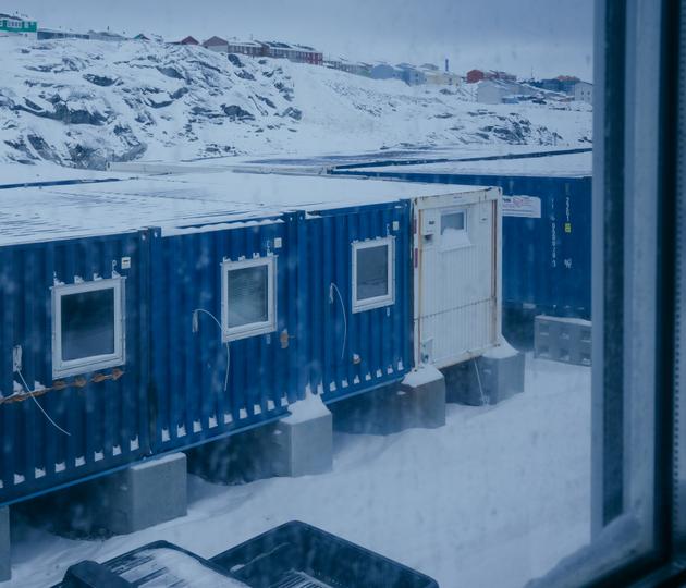 Social housing, in containers, on the outskirts of Nuuk, March 5, 2025.
