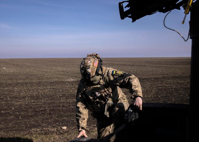 A Ukrainian soldier equipped with American gear, in the Odesa region, Ukraine, March 5, 2025.