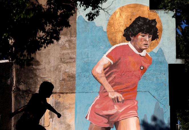 Uma homenagem a Diego Maradona nas ruas de Buenos Aires, em outubro de 2021.