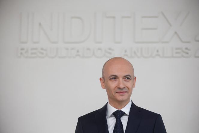 Oscar Garcia Maceiras, directeur général d’Inditex, lors d’une conférence de presse dans une usine Zara, au siège du groupe Inditex, à Arteixo, en Espagne, mercredi 12 mars 2025.