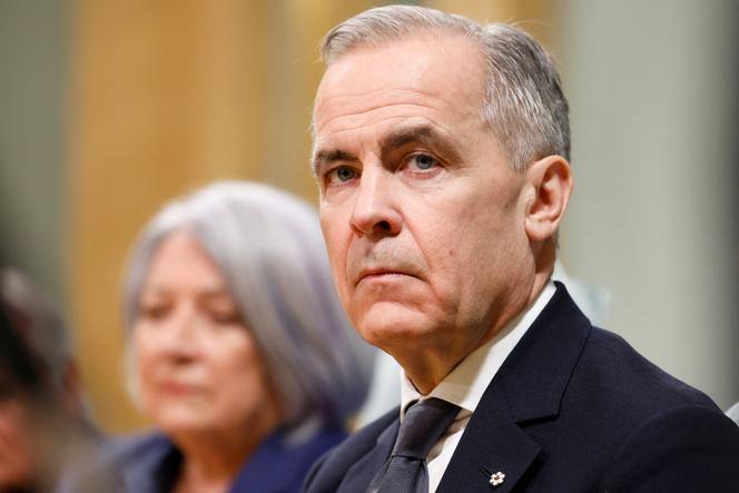 Mark Carney arrive à Rideau Hall, la résidence de la gouverneure générale du Canada, à Ottawa, le 14 mars 2025.
