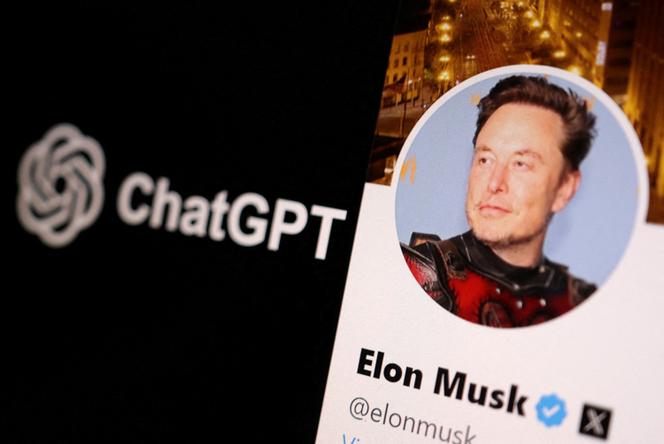 Illustrazione che mostra la foto di profilo di Elon Musk, nel giugno 2024, e il logo di ChatGPT.