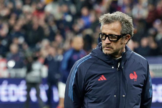L’entraîneur du XV de France Fabien Galthié avant le match du Tournoi des six nations face à l’Ecosse au Stade de France à Saint-Denis, le 15 mars 2025. 