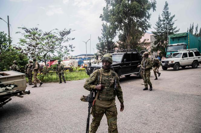 Des membres du Mouvement du 23 mars, à Goma, dans l’est de la République démocratique du Congo, le 1er mars 2025.