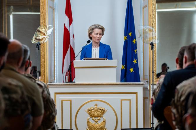 La présidente de la Commission européenne, Ursula von der Leyen, à Copenhague, au Danemark, le 18 mars 2025.