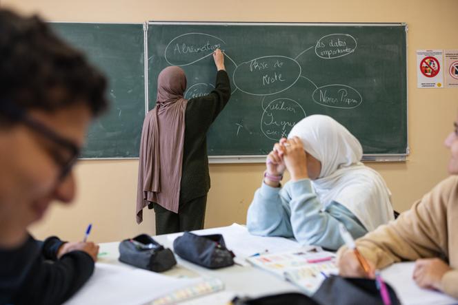 Dans une classe du lycée Averroès, à Lille, le 28 septembre 2023.