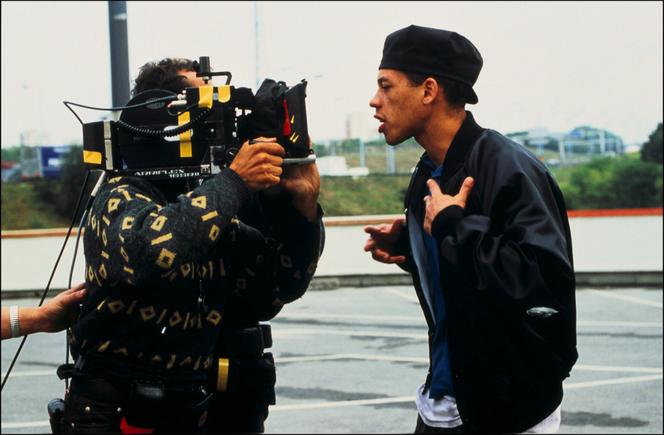 JoeyStarr, sur le tournage du clip « Authentik », de NTM, en 1991.