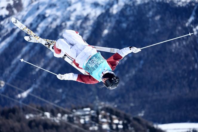 Perrine Laffont, lors des championnats du monde de ski de bosses, à Saint-Moritz (Suisse), le 19 mars 2025.