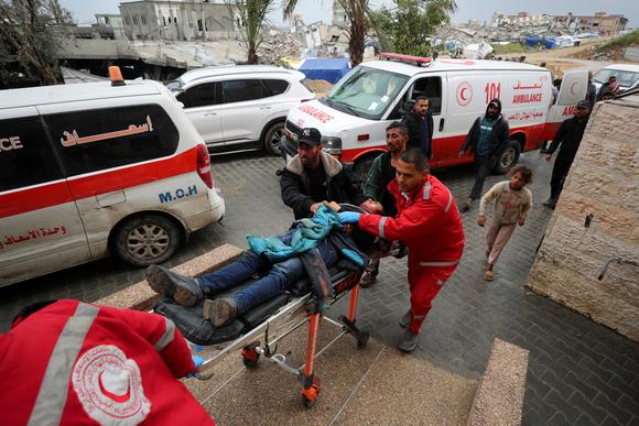 Devant l’hôpital indonésien de Beit Lahya, dans le nord de la bande de Gaza, le 20 mars 2025.